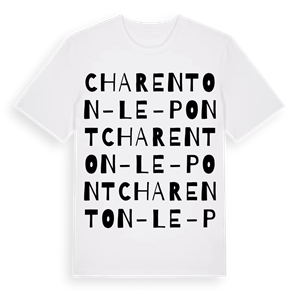 Charenton-le-Pont ordlek t-shirt – ekologisk bomull t-shirt från Pinshirt