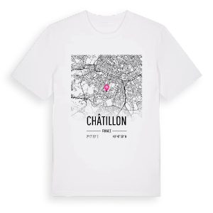 Châtillon karta t-shirt – ekologisk bomull t-shirt från Pinshirt