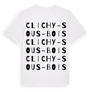 Clichy-sous-Bois ordlek t-shirt – ekologisk bomull t-shirt från Pinshirt