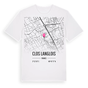 Clos Langlois karta t-shirt – ekologisk bomull t-shirt från Pinshirt