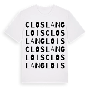 Clos Langlois ordlek t-shirt – ekologisk bomull t-shirt från Pinshirt