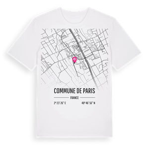 Commune de Paris karta t-shirt – ekologisk bomull t-shirt från Pinshirt
