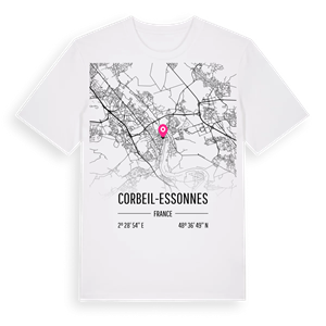 Corbeil-Essonnes karta t-shirt – ekologisk bomull t-shirt från Pinshirt
