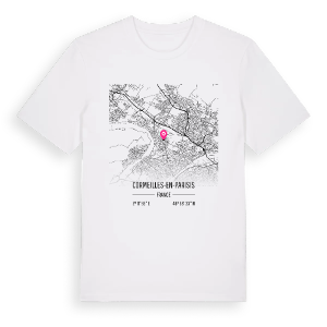 Cormeilles-en-Parisis karta t-shirt – ekologisk bomull t-shirt från Pinshirt