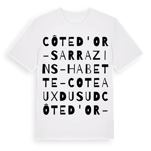Côte d'Or - Sarrazins-Habette-Coteaux du Sud ordlek t-shirt – ekologisk bomull t-shirt från Pinshirt