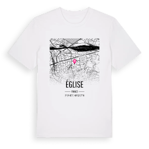 Église karta t-shirt – ekologisk bomull t-shirt från Pinshirt