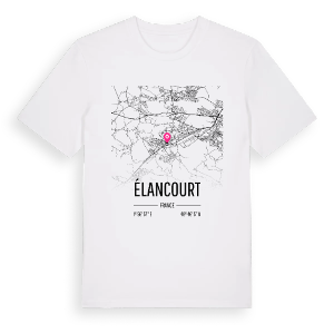 Élancourt karta t-shirt – ekologisk bomull t-shirt från Pinshirt