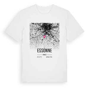 Essonne karta t-shirt – ekologisk bomull t-shirt från Pinshirt