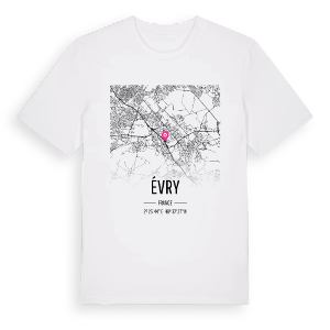 Évry karta t-shirt – ekologisk bomull t-shirt från Pinshirt