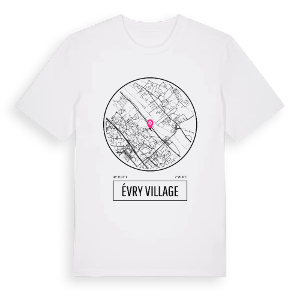 Évry Village t-shirt – ekologisk bomull t-shirt från Pinshirt