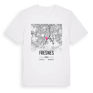 Fresnes karta t-shirt – ekologisk bomull t-shirt från Pinshirt