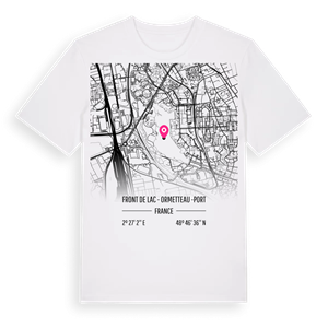 Front de Lac - Ormetteau -Port karta t-shirt – ekologisk bomull t-shirt från Pinshirt