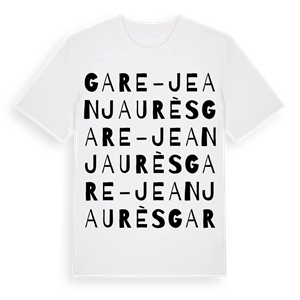 Gare - Jean Jaurès ordlek t-shirt – ekologisk bomull t-shirt från Pinshirt