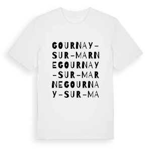 Gournay-sur-Marne ordlek t-shirt – ekologisk bomull t-shirt från PinShirt