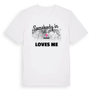 Någon i Grigny älskar mig t-shirt – ekologisk bomull t-shirt från Pinshirt