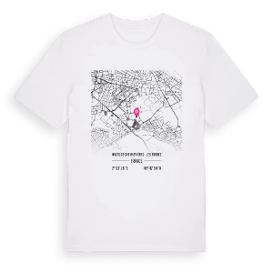 Hauts de Chennevières - Les Bordes karta t-shirt – ekologisk bomull t-shirt från Pinshirt