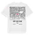 Ivry-sur-Seine karta t-shirt