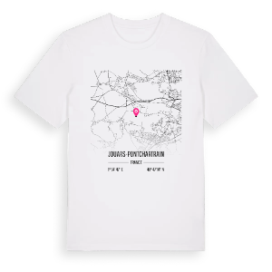 Jouars-Pontchartrain karta t-shirt – ekologisk bomull t-shirt från Pinshirt