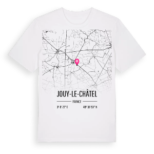 Jouy-le-Châtel karta t-shirt – ekologisk bomull t-shirt från Pinshirt