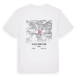 La Celle-Saint-Cloud karta t-shirt – ekologisk bomull t-shirt från Pinshirt