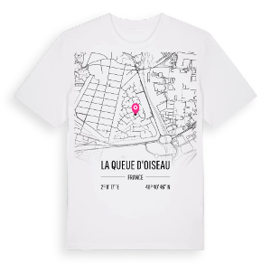 La Queue d'Oiseau karta t-shirt – ekologisk bomull t-shirt från Pinshirt