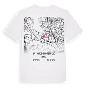 La Source - Pointe du Lac karta t-shirt – ekologisk bomull t-shirt från Pinshirt