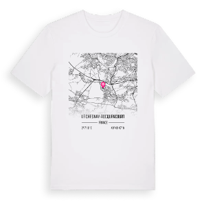 Le Chesnay-Rocquencourt karta t-shirt – ekologisk bomull t-shirt från Pinshirt