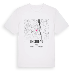 Le Coteau karta t-shirt – ekologisk bomull t-shirt från Pinshirt