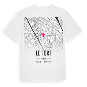 Le Fort karta t-shirt – ekologisk bomull t-shirt från Pinshirt