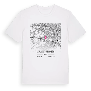 Le Plessis-Robinson karta t-shirt – ekologisk bomull t-shirt från Pinshirt