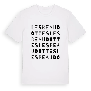 Les Beaudottes ordlek t-shirt – ekologisk bomull t-shirt från Pinshirt