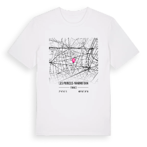 Les Princes-Marmottan karta t-shirt – ekologisk bomull t-shirt från Pinshirt