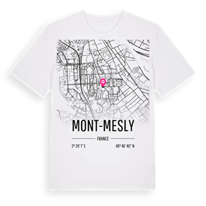 Mont-Mesly karta t-shirt – ekologisk bomull t-shirt från Pinshirt