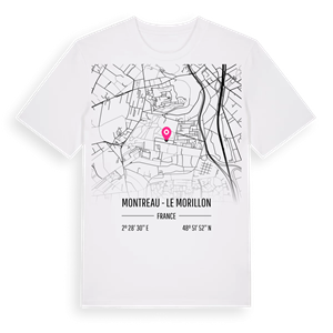 Montreau - Le Morillon karta t-shirt – ekologisk bomull t-shirt från Pinshirt