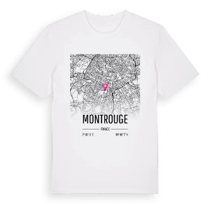 Montrouge karta t-shirt – ekologisk bomull t-shirt från Pinshirt