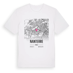 Nanterre karta t-shirt – ekologisk bomull t-shirt från Pinshirt