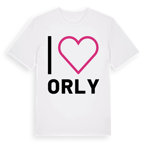 Jag älskar Orly t-shirt stort tryck – ekologisk bomull t-shirt från Pinshirt