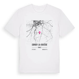 Ormoy-la-Rivière karta t-shirt – ekologisk bomull t-shirt från Pinshirt