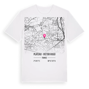 Plateau - Victor Hugo karta t-shirt – ekologisk bomull t-shirt från Pinshirt