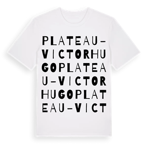 Plateau - Victor Hugo ordlek t-shirt – ekologisk bomull t-shirt från Pinshirt