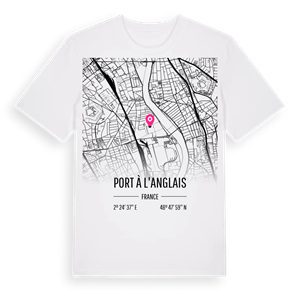 Port à l'Anglais karta t-shirt – ekologisk bomull t-shirt från Pinshirt
