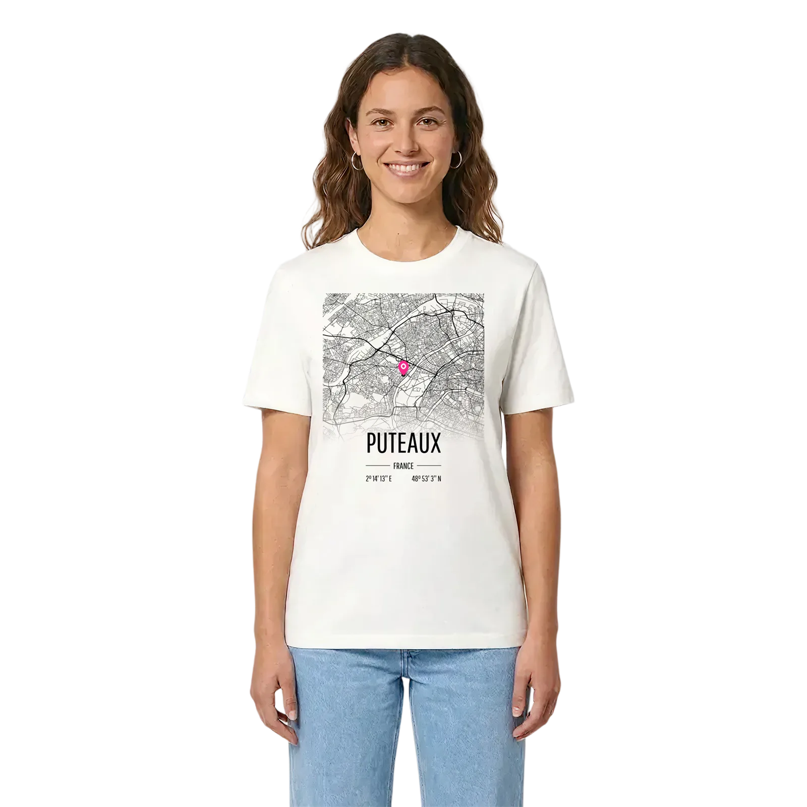 Puteaux karta t-shirt – White, i miljö
