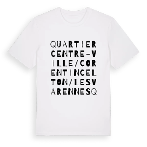 Quartier Centre-Ville / Corentin Celton / Les Varennes ordlek t-shirt – ekologisk bomull t-shirt från Pinshirt