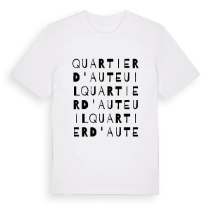 Quartier d'Auteuil ordlek t-shirt – ekologisk bomull t-shirt från Pinshirt