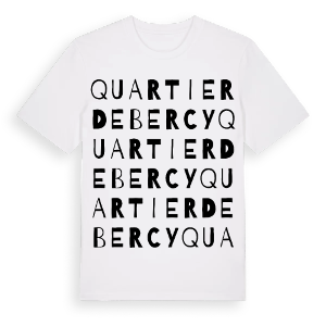 Quartier de Bercy ordlek t-shirt – ekologisk bomull t-shirt från Pinshirt