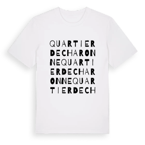 Quartier de Charonne ordlek t-shirt – ekologisk bomull t-shirt från Pinshirt