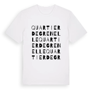 Quartier de Grenelle ordlek t-shirt – ekologisk bomull t-shirt från Pinshirt