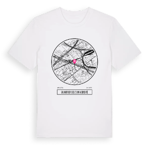 Quartier de l'Université t-shirt – ekologisk bomull t-shirt från Pinshirt
