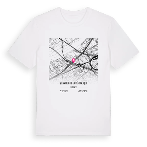 Quartier de la République karta t-shirt – ekologisk bomull t-shirt från Pinshirt