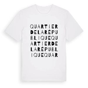 Quartier de la République ordlek t-shirt – ekologisk bomull t-shirt från Pinshirt